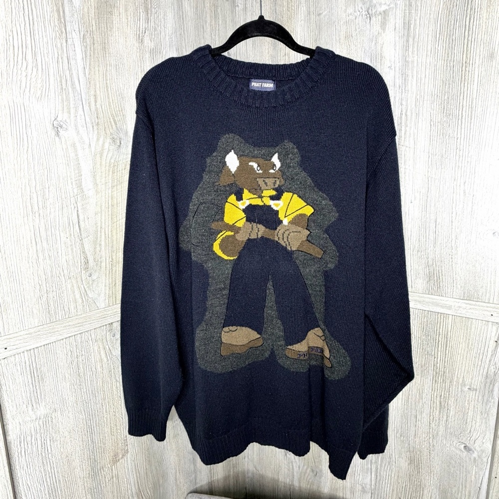 Vintage Phat Farm Bull Graphic Men’s Sweater Y2K
